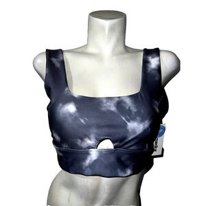 New MARIKA Size XL Ombre Blue Criss Cross Tie Dye Impact Seamless Sports Bra